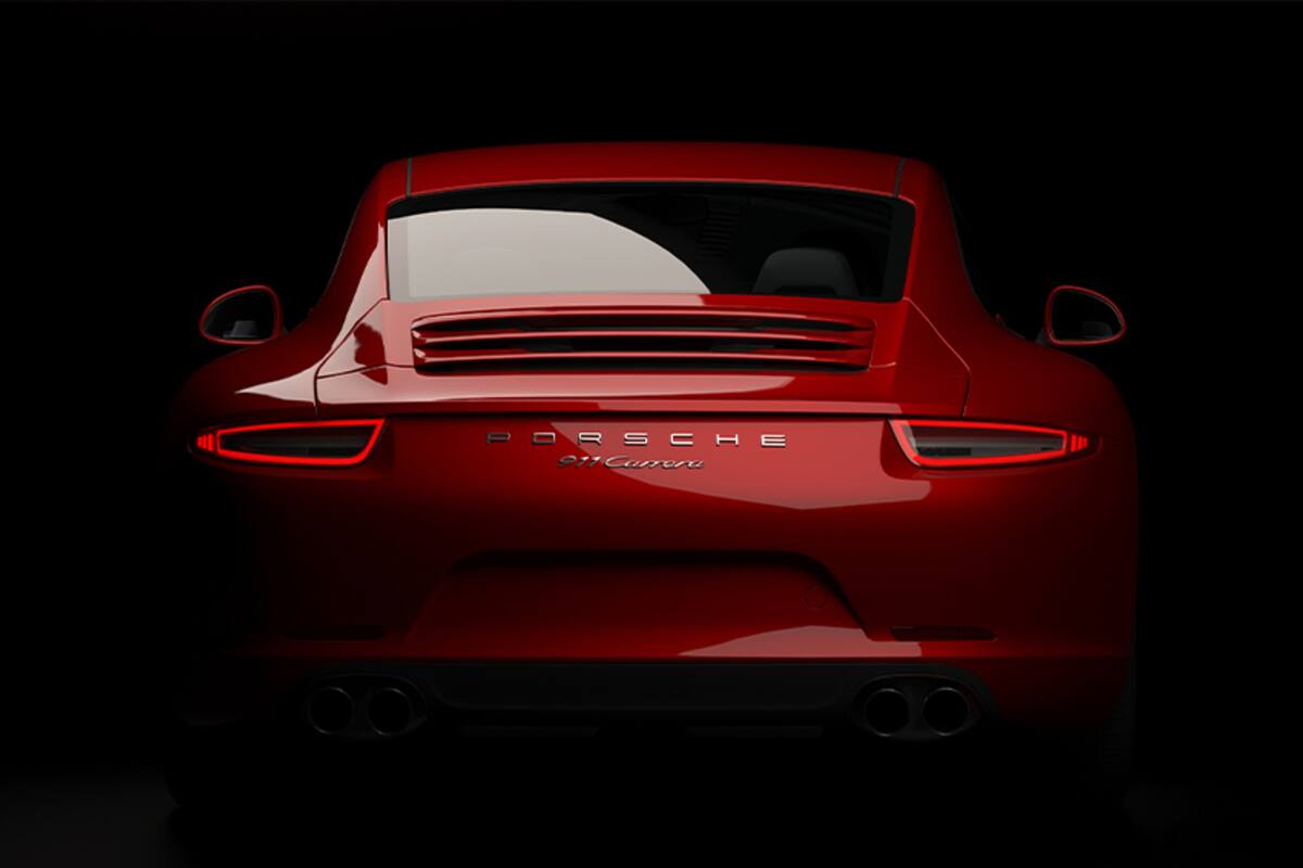 Rear of a red Porsche 911