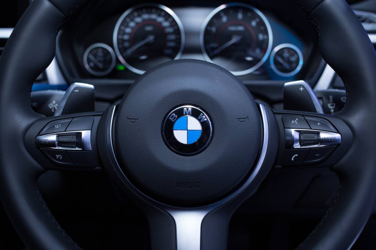 BMW steering wheel and instrument cluster