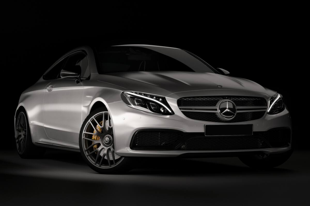 Silver Mercedes-Benz coupe