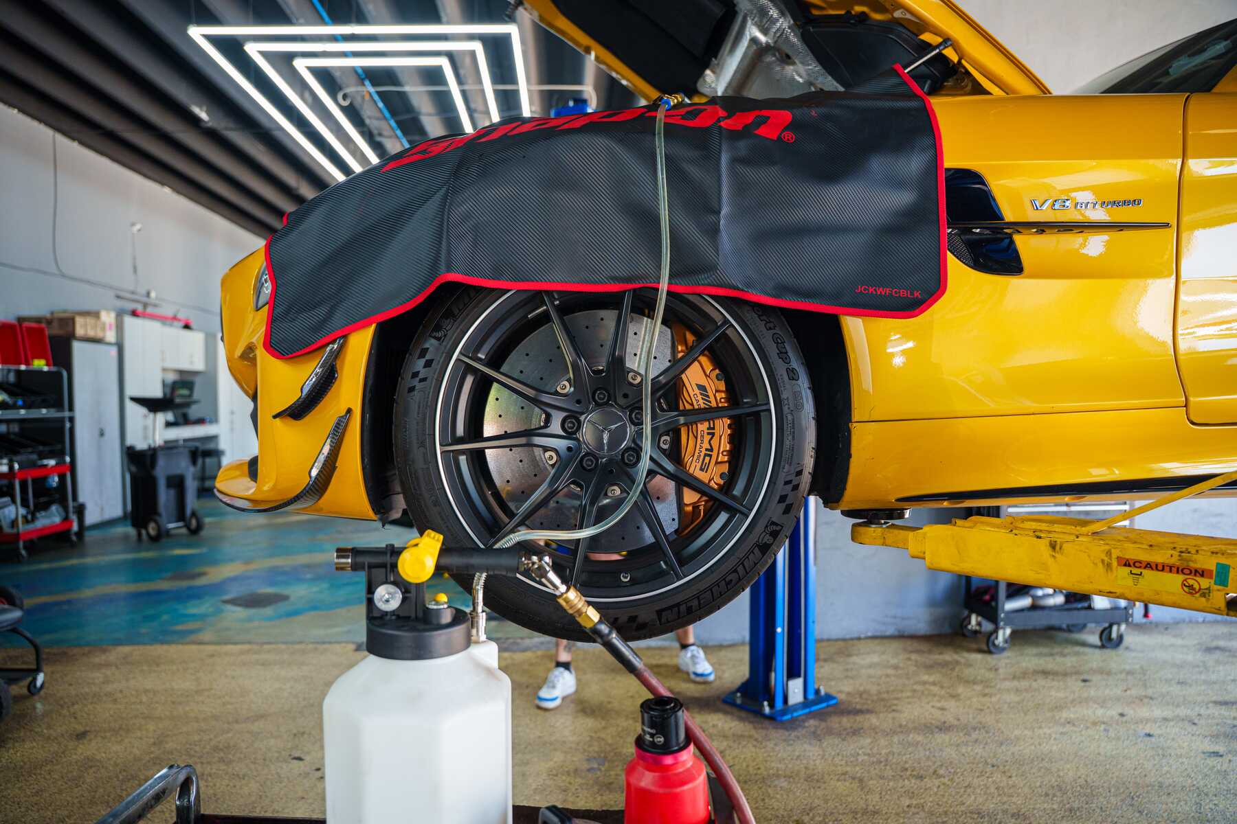 Fluid service underway on a Mercedes-AMG at Autobahn Auto Center